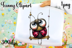 Watercolor Whimsical Ladybug Clipart PNG| Spring Garden Bug Product Image 1