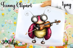 Watercolor Whimsical Ladybug Clipart PNG| Spring Garden Bug Product Image 1