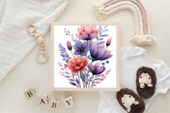 Whimsical Lavender Pink Flowers Clipart Product Image 3