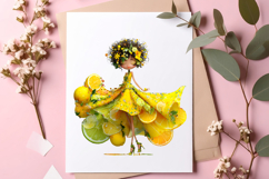 Whimsical lemon Girl Clip Art Product Image 2