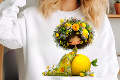 Whimsical lemon Girl Clip Art Product Image 3