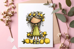 Whimsical Lemon Girls Png Clipart Product Image 2