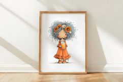 Whimsical Lemonade Girl Watercolor Clipart Product Image 3