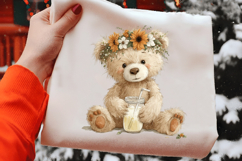 Whimsical Lemonade Teddy Watercolor Clipart Product Image 2