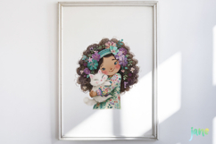 Whimsical Little Girl And Pet Clipart Product Image 5