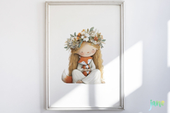 Whimsical Little Girl And Pet Clipart Product Image 5