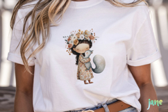 Whimsical Little Girl And Pet Clipart Product Image 2