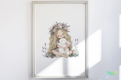 Whimsical Little Girl And Pet Clipart Product Image 5