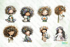 Whimsical Little Girl And Pet Clipart Bundle Product Image 6