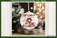 Whimsical Christmas Little Girl, Sublimation Png Design Product Image 5
