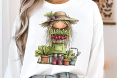 Whimsical Little Girls Gardening Clipart Product Image 3