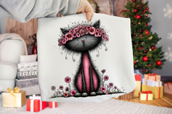 Whimsical Love Woodland Black Cat Clipart Product Image 2