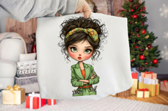 Whimsical Makeup Artist Girl Clipart Product Image 2