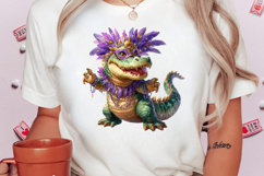 Whimsical Mardi Gras Alligator Clipart Product Image 2