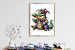 Whimsical Mardi Gras Alligator Clipart Product Image 3