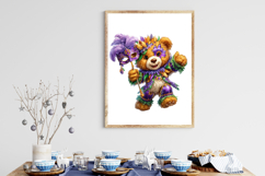 Whimsical Mardi Gras Teddy Bear Clipart Product Image 3