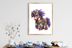 Whimsical Mardi Gras Unicorn Clipart Product Image 3