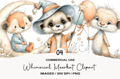 Whimsical Meerkat Clipart Sublimation Product Image 1