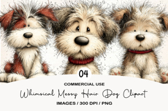 Whimsical Messy Hair Dog Clipart Product Image 1