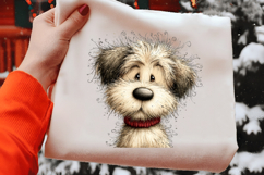 Whimsical Messy Hair Dog Clipart Product Image 2