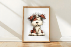 Whimsical Messy Hair Dog Clipart Product Image 3