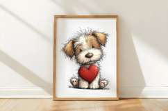 Whimsical Messy Hair Dog Clipart Product Image 3