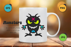 Whimsical Monsters Pack 02. Tshirt, PNG. Product Image 2