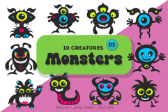 Whimsical Monsters Pack 03. Tshirt, PNG. Product Image 1