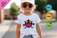 Whimsical Monsters Pack 05. Tshirt, PNG. Product Image 2