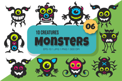 Whimsical Monsters Pack 06. Tshirt, PNG. Product Image 1