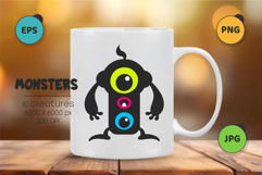 Whimsical Monsters Pack 06. Tshirt, PNG. Product Image 2