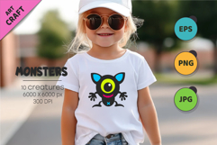 Whimsical Monsters Pack 06. Tshirt, PNG. Product Image 3