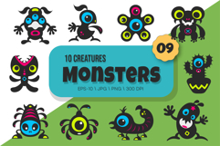 Whimsical Monsters Pack 09. Tshirt, PNG. Product Image 1