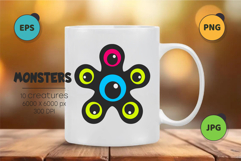 Whimsical Monsters Pack 09. Tshirt, PNG. Product Image 2