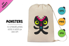 Whimsical Monsters Pack 09. Tshirt, PNG. Product Image 4