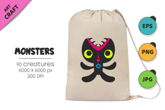 Big Bundle Whimsical Monsters Pack 10. Tshirt, PNG. Product Image 4