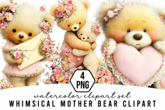 Whimsical Mother Bear Clipart Product Image 1