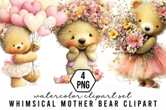 Whimsical Mother Bear Clipart Product Image 1