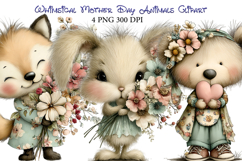 Whimsical Mother Day Animals Clipart Product Image 1