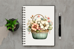 Whimsical Mother Day Flower Basket Clipart Product Image 2