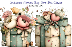 Whimsical Mother Day Gift Box Clipart Product Image 1