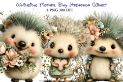 Whimsical Mother Day Hedgehog Clipart Product Image 1