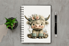 Whimsical Mother Day Highland Cow Clipart Product Image 2