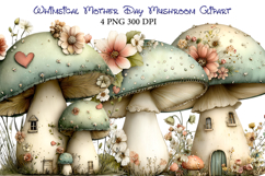 Whimsical Mother Day Mushroom Clipart Product Image 1