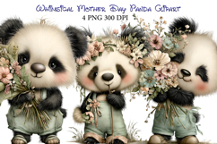 Whimsical Mother Day Panda Clipart Product Image 1