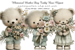 whimsical mother day teddy bear clipart Product Image 1