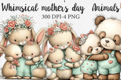 Whimsical mother's day Animals clipart Product Image 1