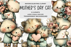 Whimsical Mother's Day Cats Clipart Product Image 1