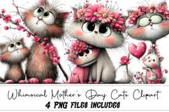 Whimsical Mother's Day Cats Clipart Product Image 1