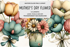 Whimsical Mother's Day Flower Clipart Product Image 1